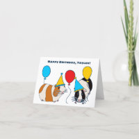 Cute Guinea Pigs and Balloons Birthday
