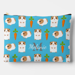 Cute Guinea Pigs and Carrots Personalised Accessory Pouch