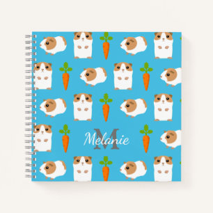 Cute Guinea Pigs and Carrots Personalised Notebook