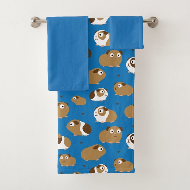 Cute Guinea Pigs Bath Towel Set (Insitu)