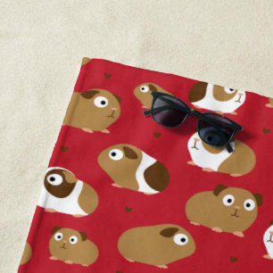 Cute Guinea Pigs Beach Towel