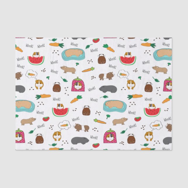 Cute Guinea Pigs Cavy Pets Tissue Paper (Front)