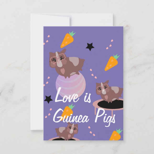 Cute Guinea Pigs Exercising Card (Front)