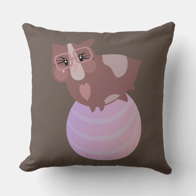 Cute Guinea Pigs Exercising Cushion (Front)