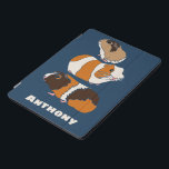 Cute Guinea Pigs Illustrations Personalised iPad Pro Cover<br><div class="desc">Protect your device in style with this personalised iPad cover. It features cute realistic style illustrations of guinea pigs set against a navy blue background and is ready to be personalised with a name.</div>
