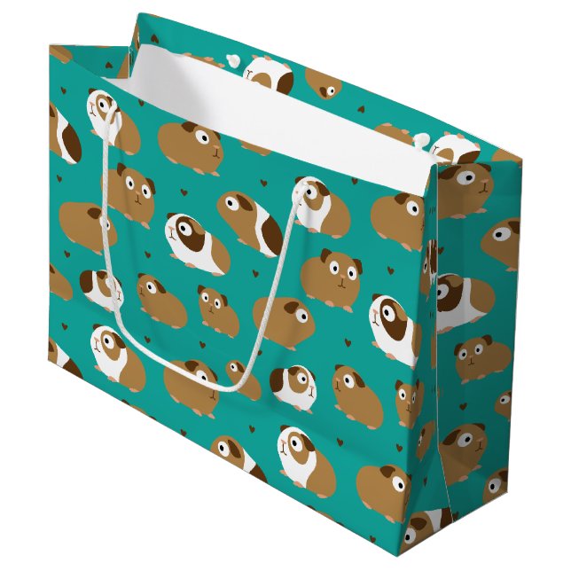 Cute Guinea Pigs Large Gift Bag (Front Angled)