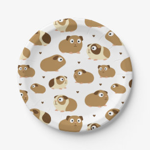 Cute Guinea Pigs Paper Plate