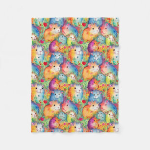 Cute guinea pigs pattern fleece blanket
