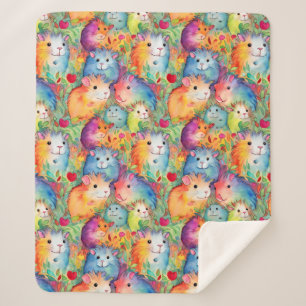 Cute guinea pigs pattern sherpa blanket