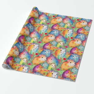 Cute guinea pigs pattern wrapping paper