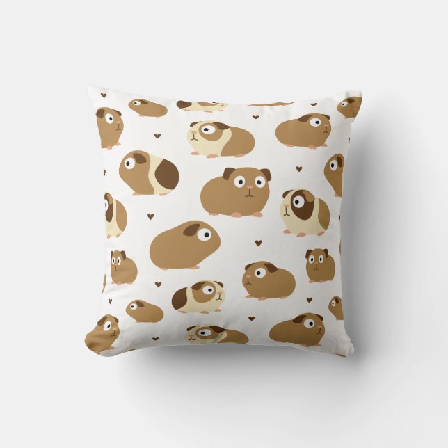 Cute Guinea Pigs Throw Pillow (Front)