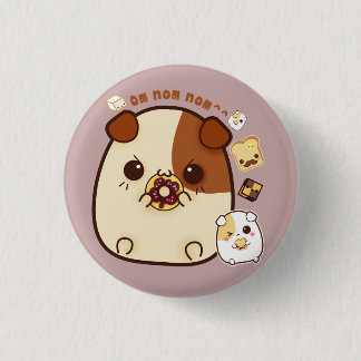Cute guinea pigs with kawaii food 3 cm round badge
