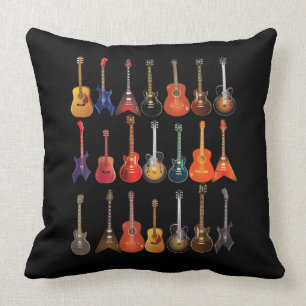 Cute Guitar Rock And Roll Musical Instruments Gift Cushion