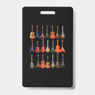 Cute Guitar Rock And Roll Musical Instruments Gift ID Badge
