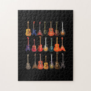 Cute Guitar Rock And Roll Musical Instruments Gift Jigsaw Puzzle