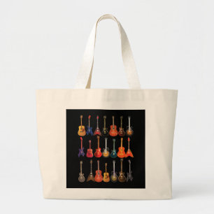 Cute Guitar Rock And Roll Musical Instruments Gift Large Tote Bag