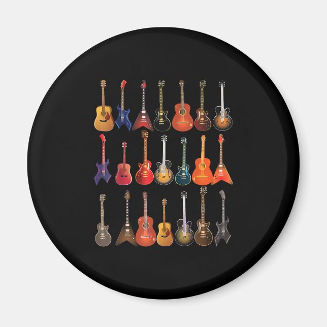 Cute Guitar Rock And Roll Musical Instruments Gift Magnet (Front)