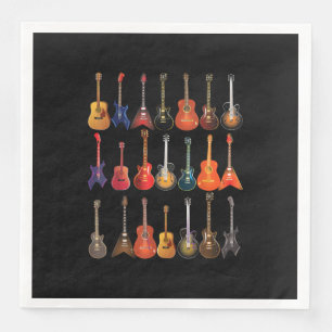 Cute Guitar Rock And Roll Musical Instruments Gift Napkin