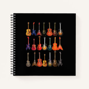 Cute Guitar Rock And Roll Musical Instruments Gift Notebook