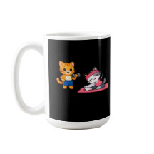 Cute Gym Cat Couple Mug – Funny Workout Gift
