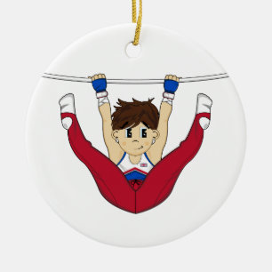 Cute Gymnast on Bar Ornament