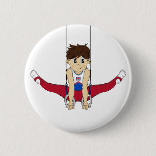 Cute Gymnast on Rings Badge