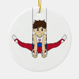 Cute Gymnast on Rings Ornament