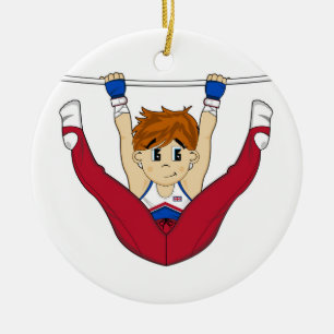 Cute Gymnast on Rings Ornament