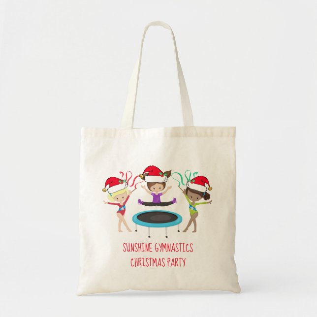 Cute Gymnastics Christmas Custom Gymnast Kids T-Sh Tote Bag (Front)