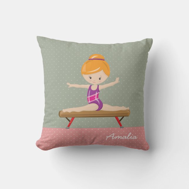 Cute gymnastics girl cushion (Front)