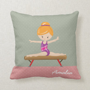 Cute gymnastics girl cushion