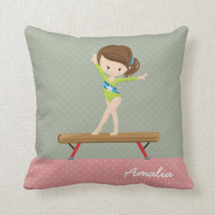 Cute gymnastics girl cushion