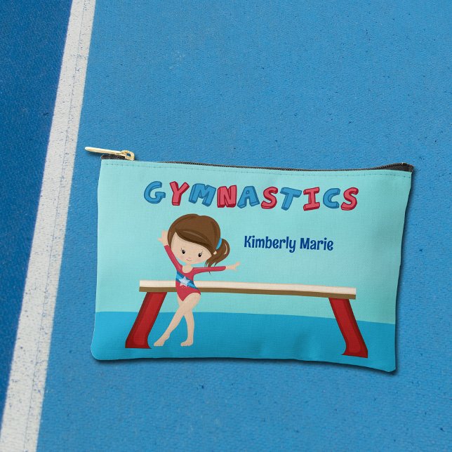 Cute Gymnastics Girl Custom Kids Accessory Pouch (Creator Uploaded)