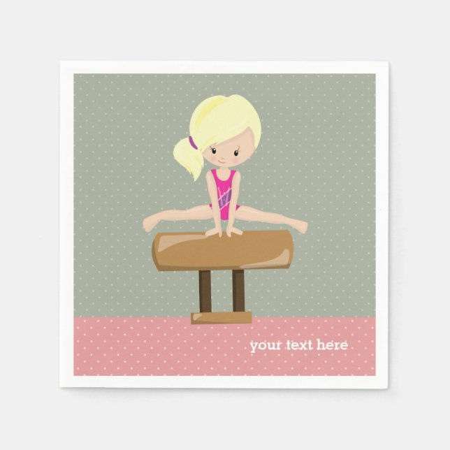 Cute gymnastics girl napkin (Front)