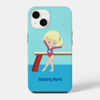 Cute Gymnastics Girl Personalised Blonde Gymnast