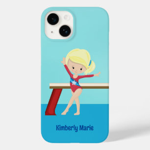 Cute Gymnastics Girl Personalized Blonde Gymnast Case-Mate iPhone 14 Case
