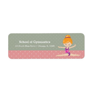 Cute gymnastics girl return address label