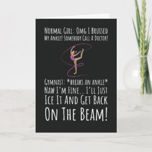 Cute Gymnastics Girls Cards For Her Beam Fun Humou