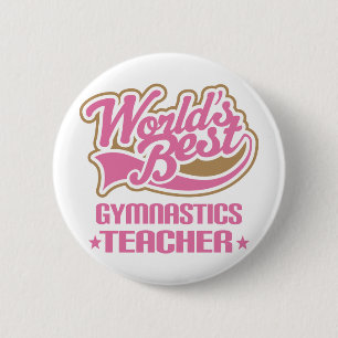 Cute Gymnastics Teacher 6 Cm Round Badge