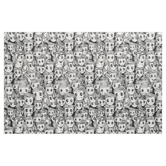 Cute Hair Girls Fabric (Fat Quarter)