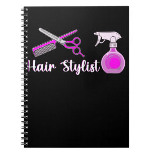 Cute Hair Stylist Scissors Hairdresser Girl Notebook