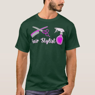 Cute Hair Stylist Scissors Hairdresser Girl T-Shirt