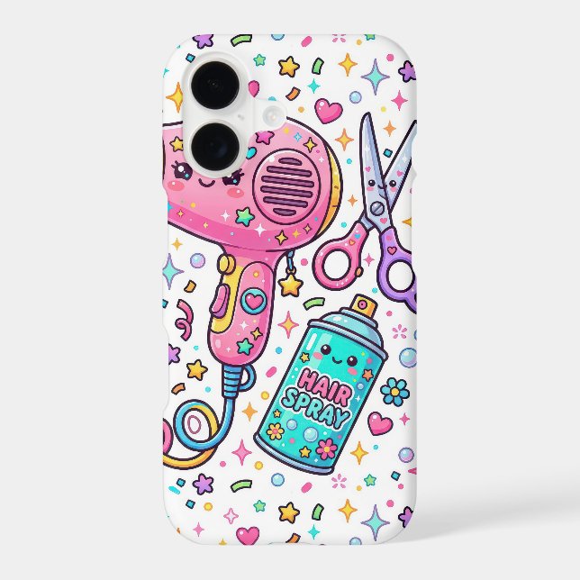 Cute Hair Stylist Tools in Kawaii Art Style (Back)