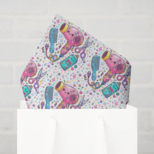 Cute Hair Stylist Tools in Kawaii Art Style Tissue Paper