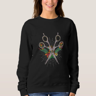 Cute Hairdresser Women Tropical Flower Hairstylis Sweatshirt