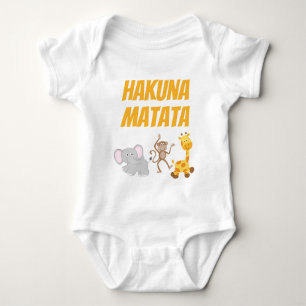 Cute Hakuna Matata Jungle Animals  Baby Bodysuit