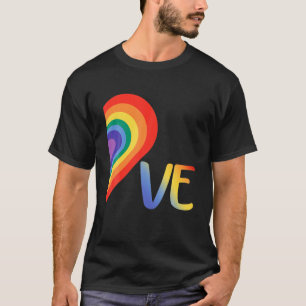 Cute Half Heart Love LGBTQ Pride Lesbian Gay Coupl T-Shirt