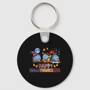 Cute Hallothanksmas Bowling Halloween Thanksgiving Key Ring