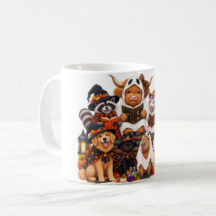 Cute Halloween Animal Book Club – Highland Cow  Coffee Mug