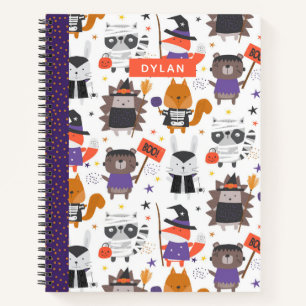 Cute Halloween Animals Personalised Sketchbook Notebook